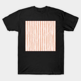 Beach day watercolor stripes in soft apricot blush T-Shirt